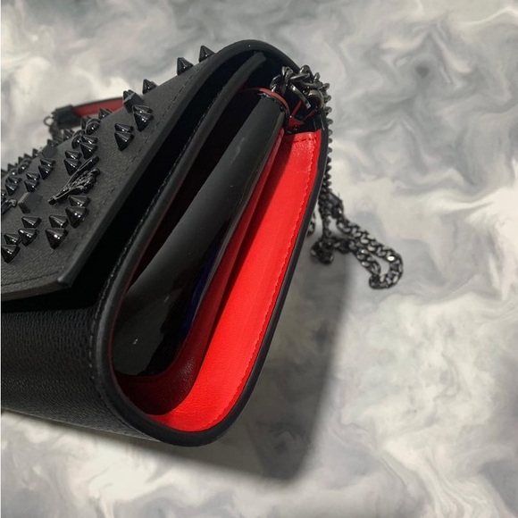 Christian Louboutin Black Crossbody Bag with Perforated Design - Picture 3 of 4
